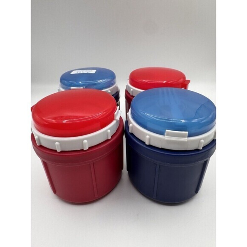 Set Of 4 Mainstays 10 Oz Insulated Food Jar With Spoon/fork Utensil Hot Cold